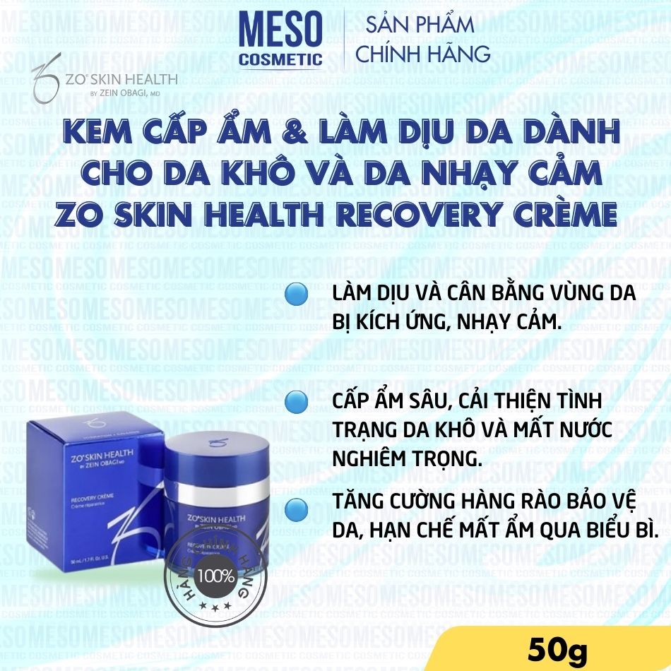 Kem cấp ẩm & làm dịu da dành cho da khô và da nhạy cảm Zo Skin Health Recovery Crème 50g